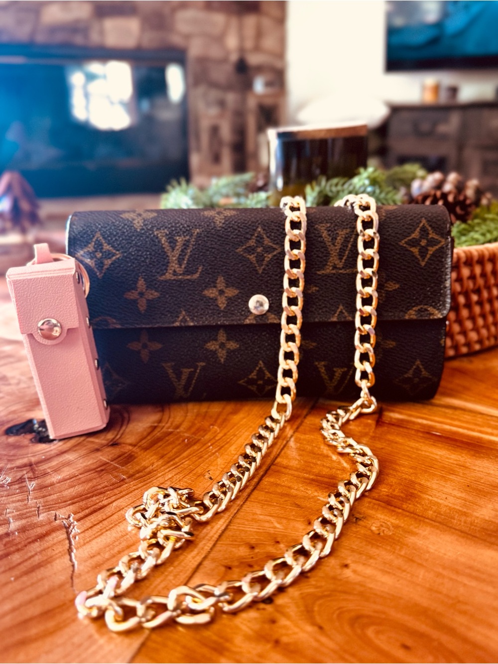 Louis Vuitton monogram Sarah wallet 2008 converted unbranded chain vintage